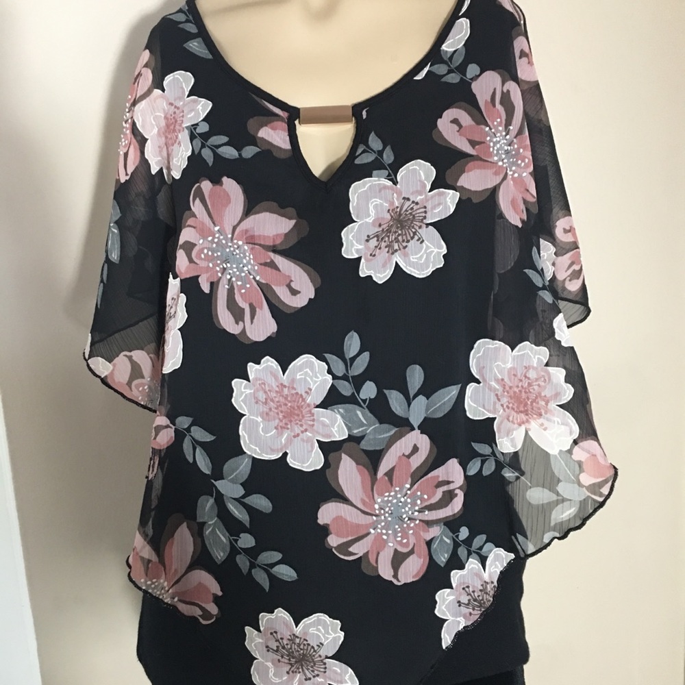 Multicoloured floral tunic